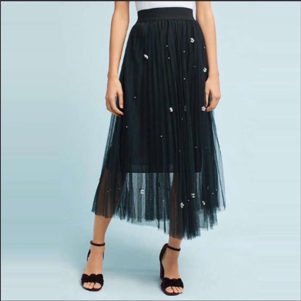 🎉🎊Host Pick 🎈🎈Anthropologie black tulle skirt